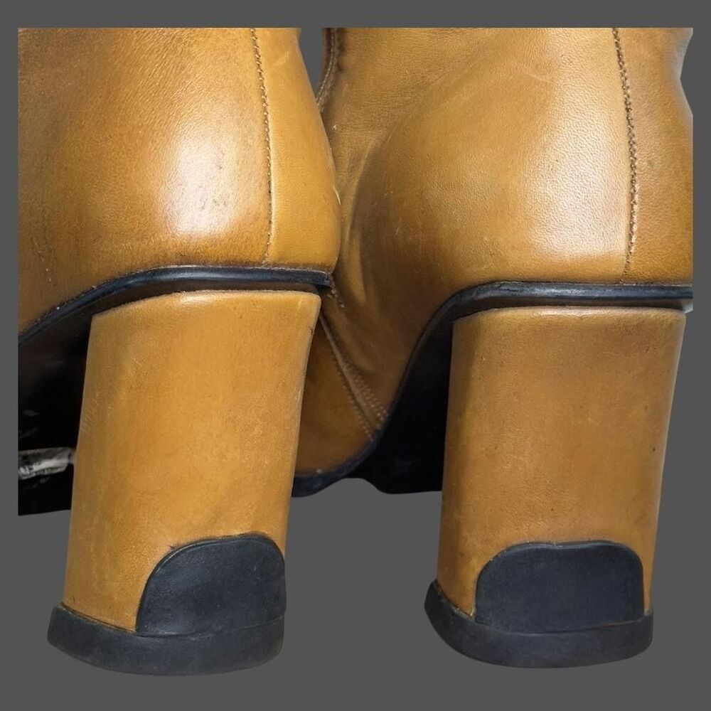 70's Viley Italian Leather Tan Boots EU 37 - Picture 5 of 8